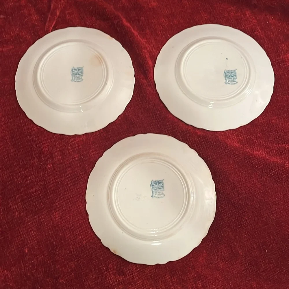 Vintage Glenwood 7” Semi-Porcelain Plates Set of 3 J.H.W. & Sons Hanley, England